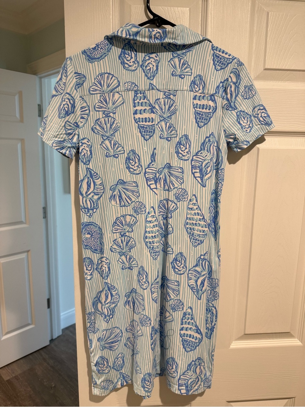 Lilly Pulitzer Blue & White Shell-Print Collared Mini Dress - Picture 3 of 3
